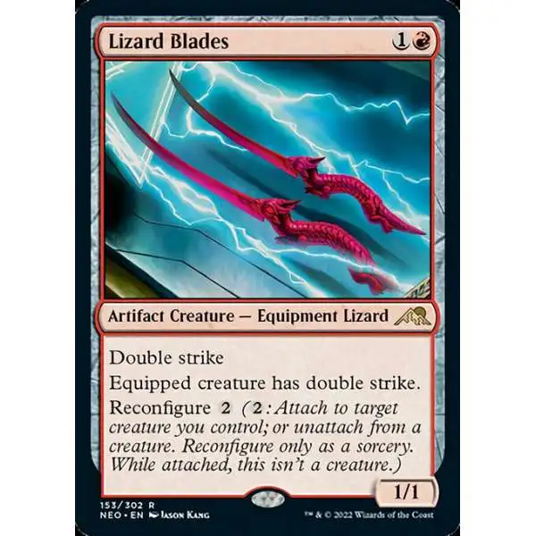 MtG Trading Card Game Kamigawa Neon Dynasty Rare Lizard Blades #153