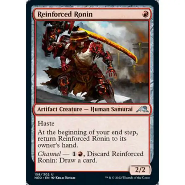 MtG Trading Card Game Kamigawa Neon Dynasty Uncommon Reinforced Ronin #158