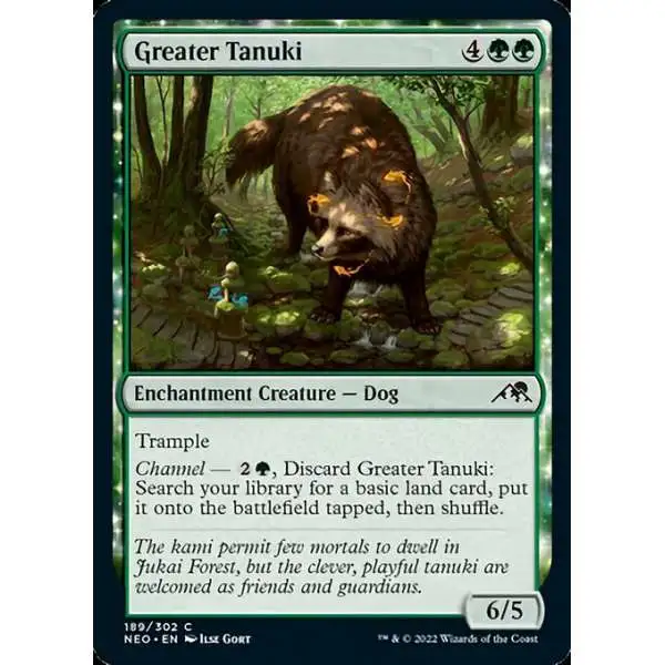 MtG Trading Card Game Kamigawa Neon Dynasty Common Greater Tanuki #189
