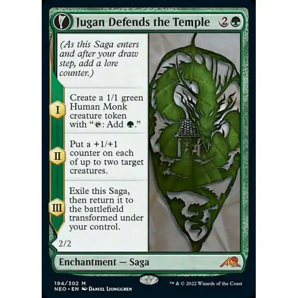 MtG Trading Card Game Kamigawa Neon Dynasty Mythic Rare Jugan Defends the Temple // Remnant of the Rising Star #194
