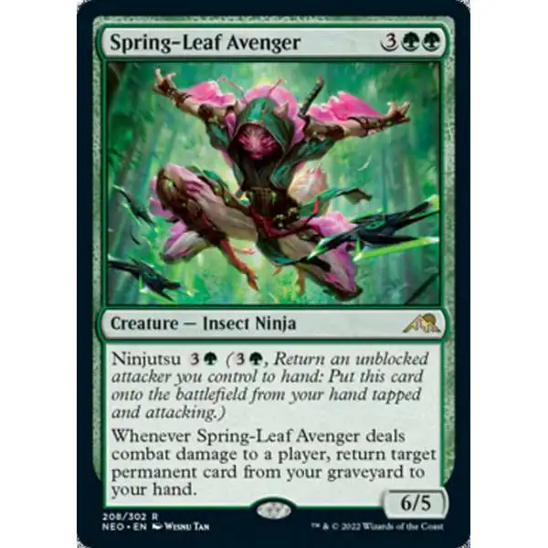 MtG Trading Card Game Kamigawa Neon Dynasty Rare Spring-Leaf Avenger #208