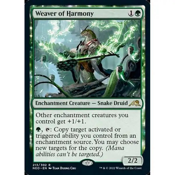 MtG Trading Card Game Kamigawa Neon Dynasty Rare Foil Weaver of Harmony #213