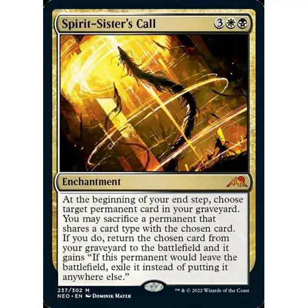 MtG Trading Card Game Kamigawa Neon Dynasty Mythic Rare Foil Spirit-Sister's Call #237