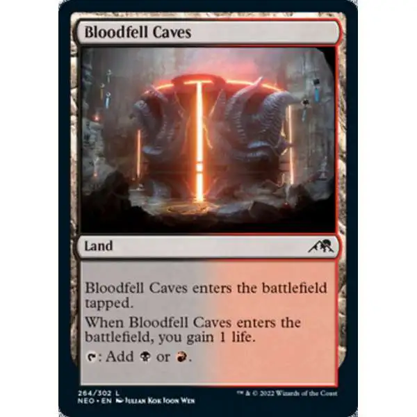MtG Trading Card Game Kamigawa Neon Dynasty Common Bloodfell Caves #264