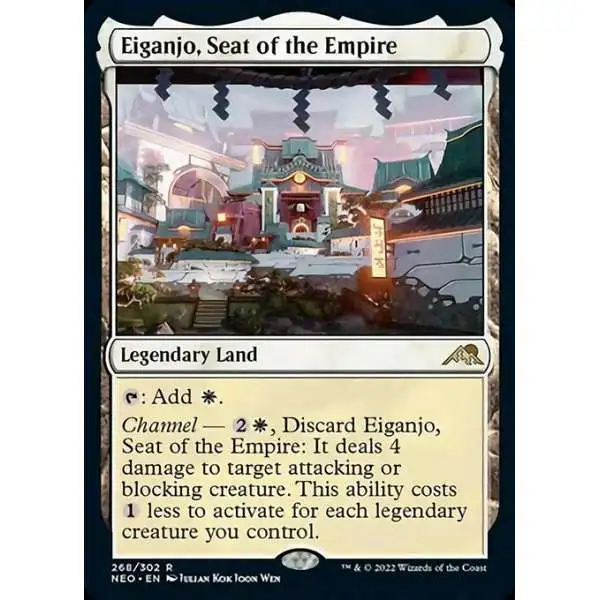 MtG Trading Card Game Kamigawa Neon Dynasty Rare FOIL Eiganjo, Seat of the Empire #268