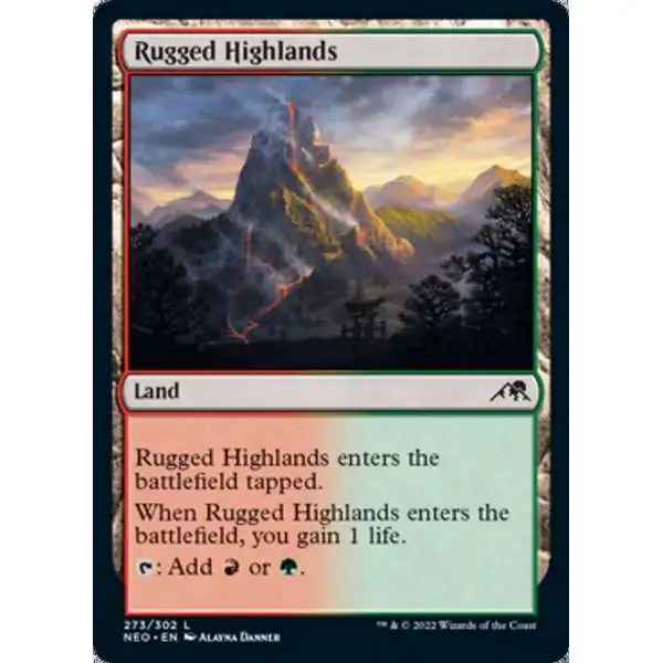MtG Trading Card Game Kamigawa Neon Dynasty Common Rugged Highlands #273