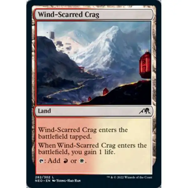 MtG Trading Card Game Kamigawa Neon Dynasty Common Wind-Scarred Crag #282