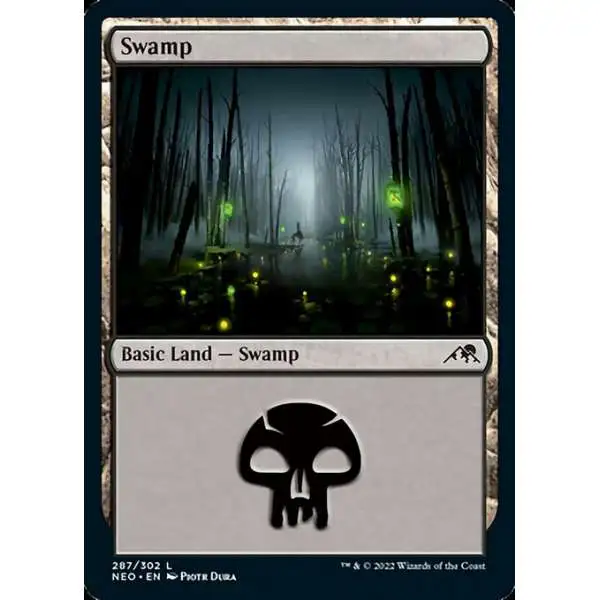 MtG Trading Card Game Kamigawa Neon Dynasty Common Swamp #287