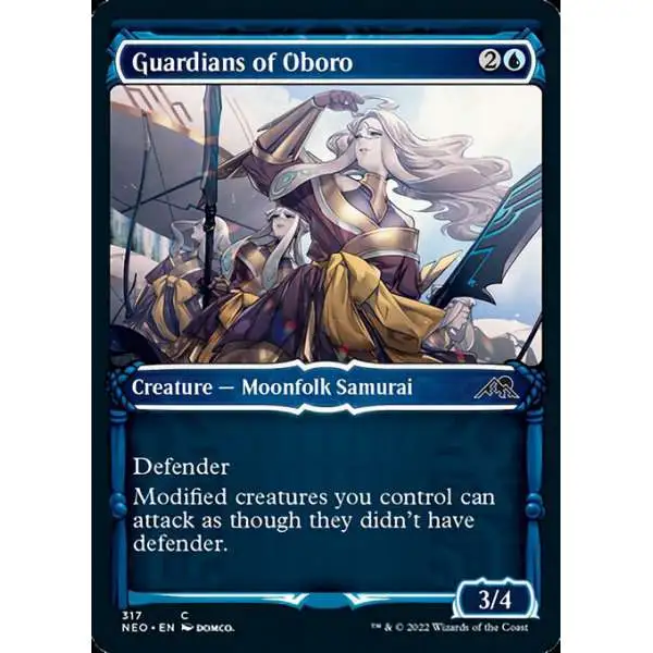 MtG Trading Card Game Kamigawa Neon Dynasty Common Guardians of Oboro #317 [Showcase]