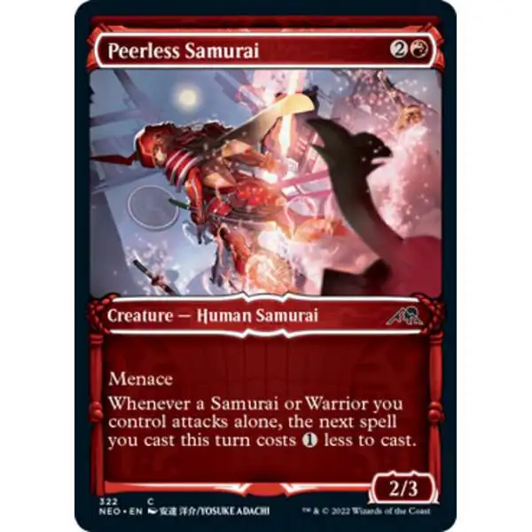 MtG Trading Card Game Kamigawa Neon Dynasty Common Peerless Samurai #322 [Showcase]