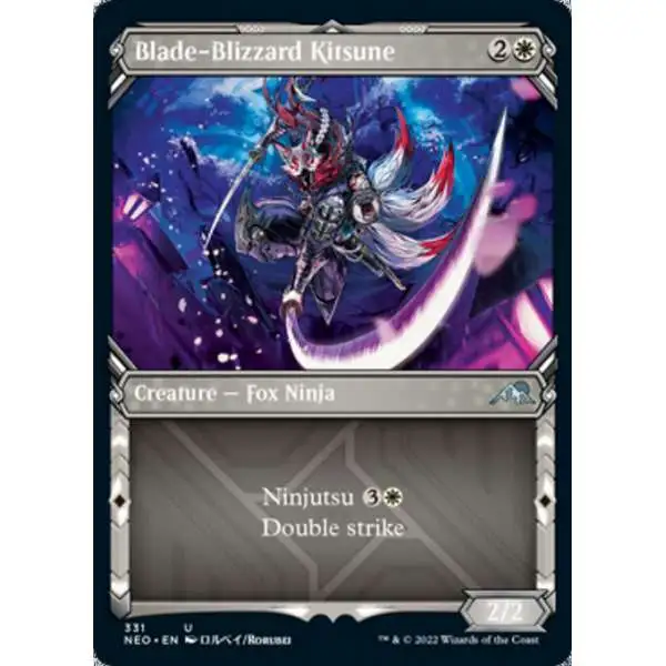 MtG Trading Card Game Kamigawa Neon Dynasty Uncommon Blade-Blizzard Kitsune #331 [Showcase]