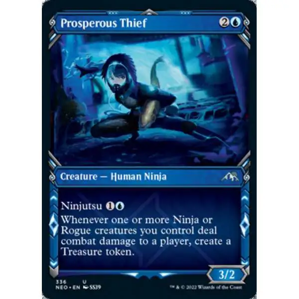 MtG Trading Card Game Kamigawa Neon Dynasty Uncommon Prosperous Thief #336 [Showcase]