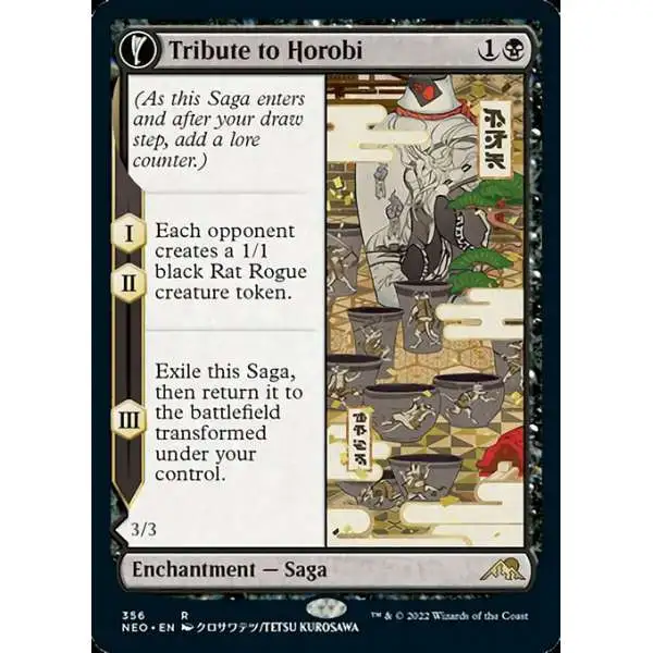 MtG Trading Card Game Kamigawa Neon Dynasty Rare Tribute to Horobi // Echo of Death's Wail #356 [Showcase]