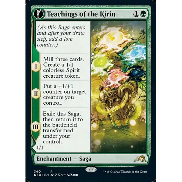 MtG Trading Card Game Kamigawa Neon Dynasty Rare Teachings of the Kirin // Kirin-Touched Orochi #360 [Showcase]