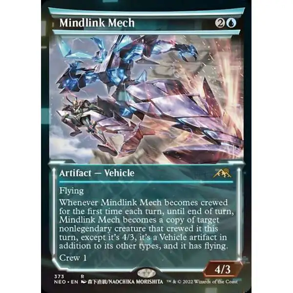 MtG Trading Card Game Kamigawa Neon Dynasty Rare Mindlink Mech #373 [Showcase FOIL]