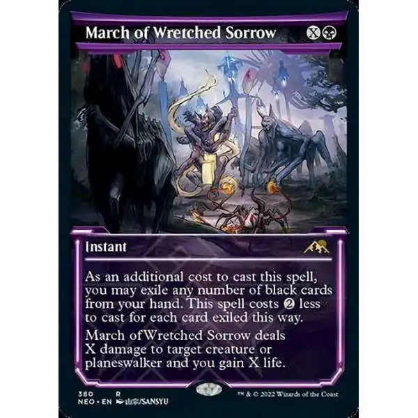 MtG Trading Card Game Kamigawa Neon Dynasty Rare March of Wretched Sorrow #380 [Showcase FOIL]