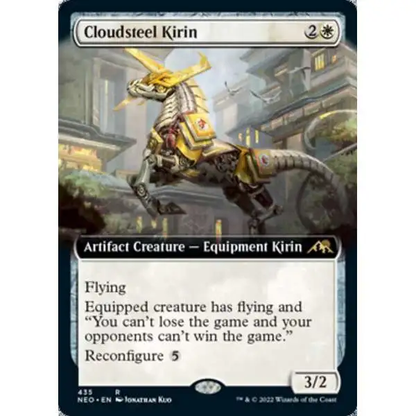 MtG Trading Card Game Kamigawa Neon Dynasty Rare Cloudsteel Kirin #435 [Extended Art]