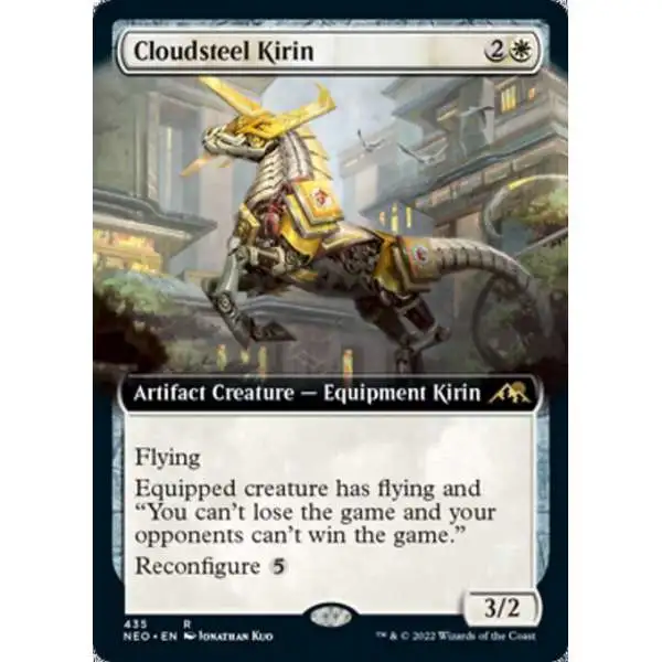 MtG Trading Card Game Kamigawa Neon Dynasty Rare Cloudsteel Kirin #435 [Extended Art FOIL]