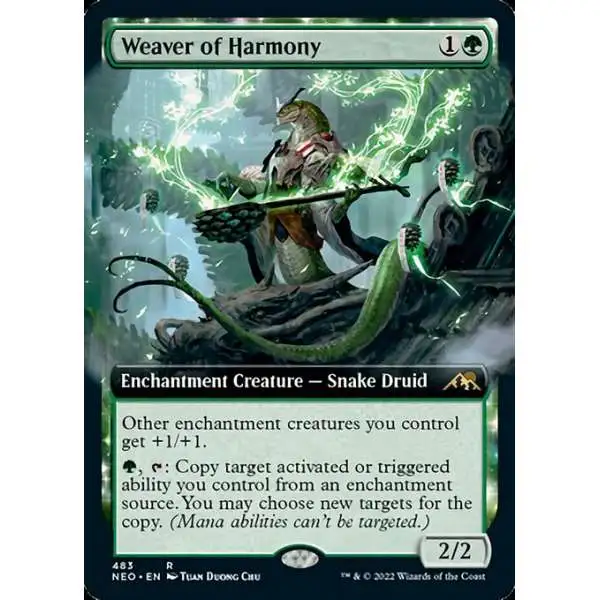 MtG Trading Card Game Kamigawa Neon Dynasty Rare Weaver of Harmony #483 [Extended Art]