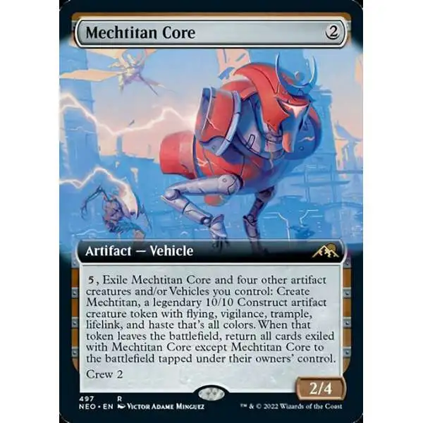 MtG Trading Card Game Kamigawa Neon Dynasty Rare Mechtitan Core #497 [Extended Art FOIL]