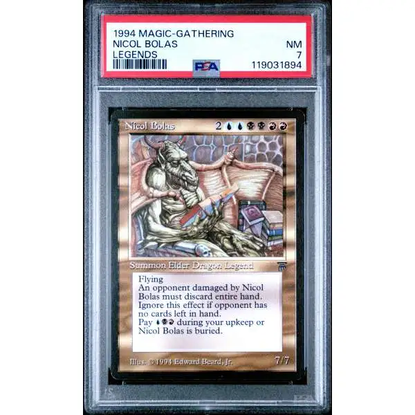 Magic The Gathering Legends Single Card Rare Nicol Bolas PSA 7