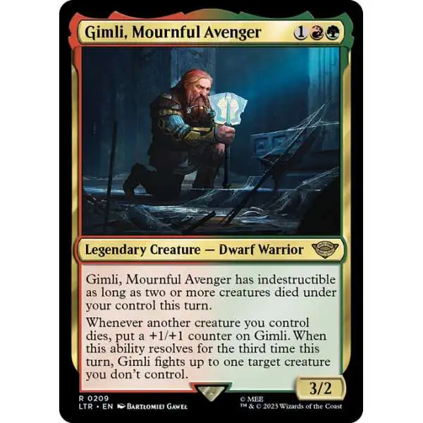 MtG Lord of the Rings Tales of Middle-Earth Rare Gimli, Mournful Avenger #209