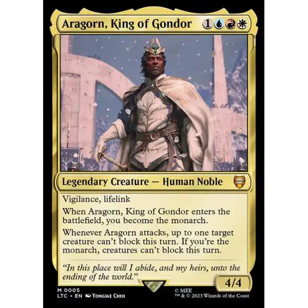 MtG Lord of the Rings Tales of Middle-Earth Commander Mythic Rare Aragorn, King of Gondor #5