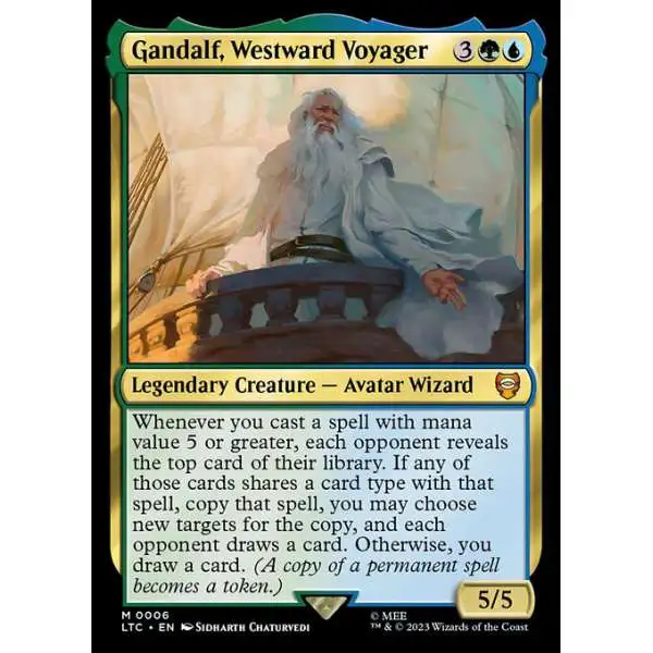 MtG Lord of the Rings Tales of Middle-Earth Commander Mythic Rare Foil Gandalf, Westward Voyager #6