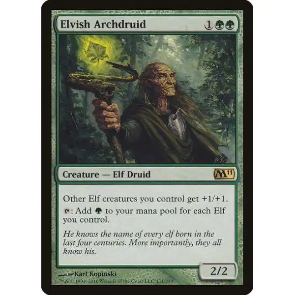 MtG 2011 Core Set Rare Elvish Archdruid #171 [CHINESE FOIL]