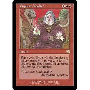 MtG Trading Card Game Mercadian Masques Rare Puppet's Verdict #208