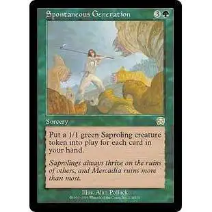 MtG Trading Card Game Mercadian Masques Rare Foil Spontaneous Generation #274 [Played]