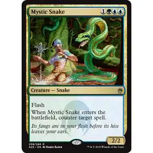 MtG Trading Card Game Masters 25 Rare Mystic Snake #208