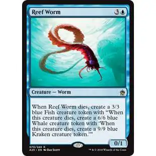 MtG Trading Card Game Masters 25 Rare Foil Reef Worm #70