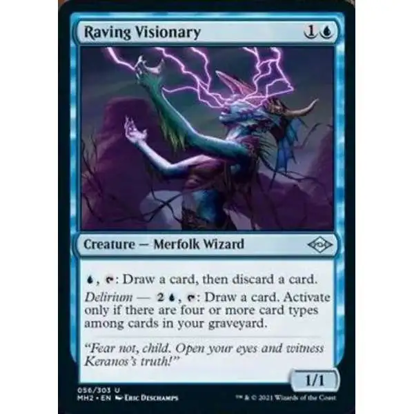 MtG Trading Card Game Modern Horizons 2 Uncommon Raving Visionary #56