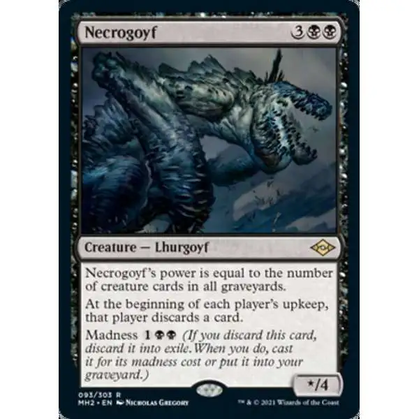 MtG Trading Card Game Modern Horizons 2 Rare Necrogoyf #93