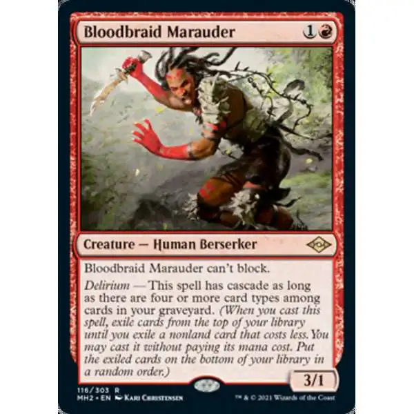 MtG Trading Card Game Modern Horizons 2 Rare Bloodbraid Marauder #116