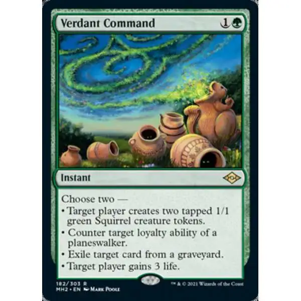 MtG Trading Card Game Modern Horizons 2 Rare Verdant Command #182