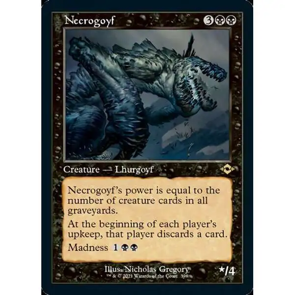 MtG Trading Card Game Modern Horizons 2 Rare Necrogoyf #398 [Retro Frame Foil]