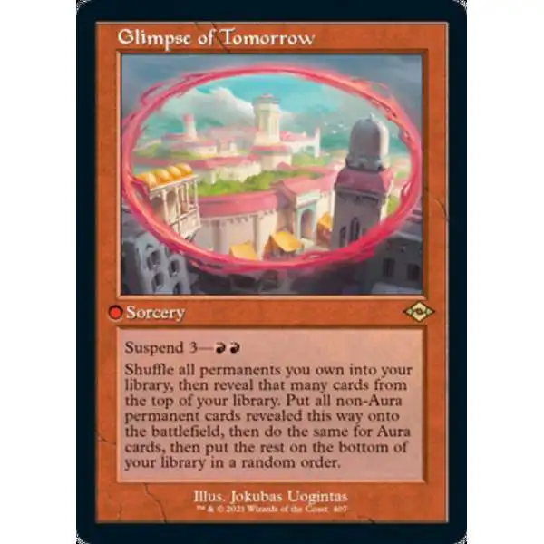 MtG Trading Card Game Modern Horizons 2 Rare Glimpse of Tomorrow #407 [Retro Frame Foil]