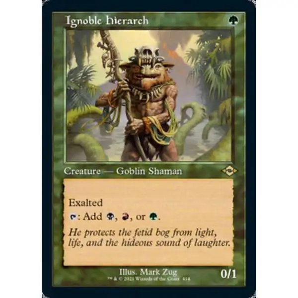 MtG Trading Card Game Modern Horizons 2 Rare Ignoble Hierarch #414 [Retro Frame]