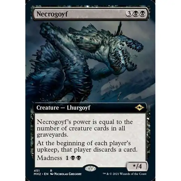 MtG Trading Card Game Modern Horizons 2 Rare Necrogoyf #451 [FOIL Extended Art]