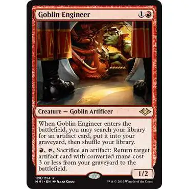 MtG Trading Card Game Modern Horizons Rare Goblin Engineer #128