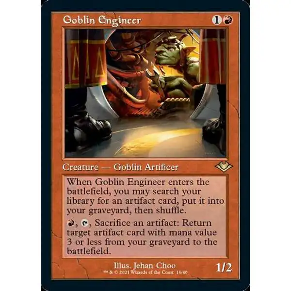 MtG Trading Card Game Modern Horizons Rare Goblin Engineer R16 [Retro Frame, Foil Etched]