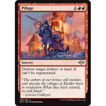 MtG Trading Card Game Modern Horizons Uncommon Foil Pillage #139