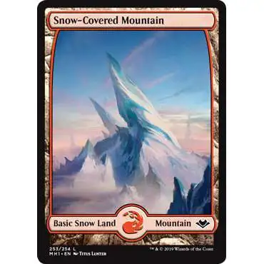 MtG Trading Card Game Modern Horizons Land Foil Snow-Covered Mountain #253