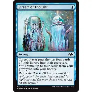 MtG Trading Card Game Modern Horizons Common Foil Stream of Thought #71