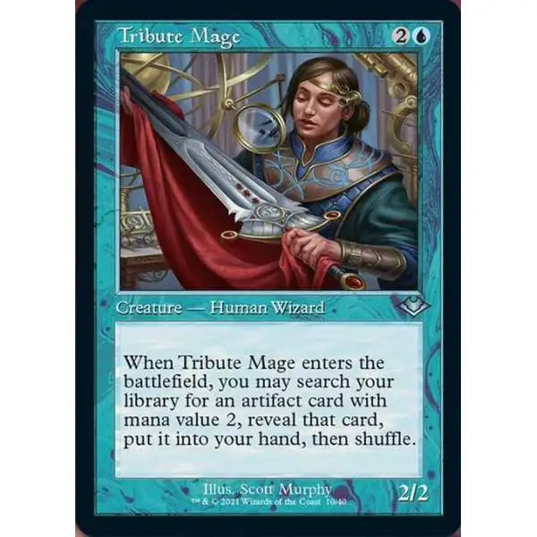MtG Trading Card Game Modern Horizons Uncommon Tribute Mage R10 [Retro Frame, Foil Etched]