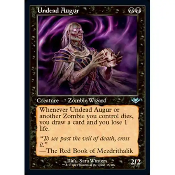 MtG Trading Card Game Modern Horizons Uncommon Undead Augur R15 [Retro Frame, Foil Etched]