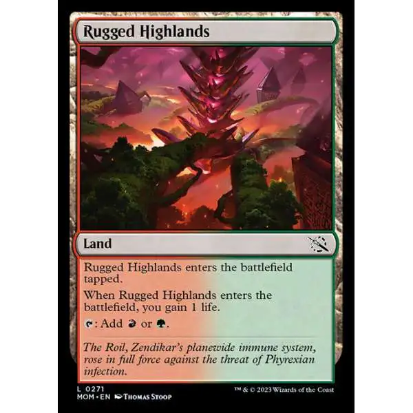 MtG March of the Machine Common Rugged Highlands #271