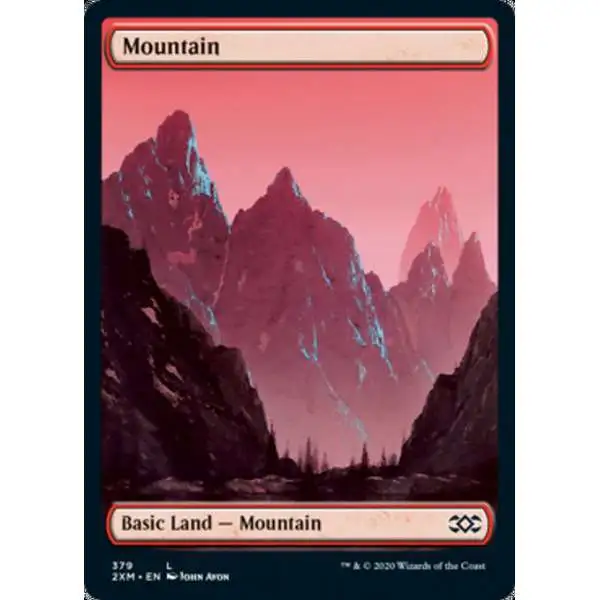 MtG Double Masters Land Mountain #379 [Full-Art, John Avon]